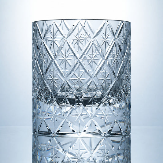 Clear Diamond Star K9 Crystal Whiskey Glass – Hand-Cut Crystal Tumbler