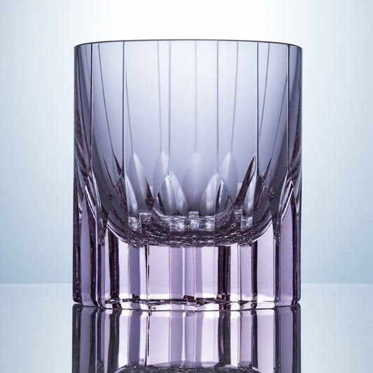 Blush Pink Prism K9 Crystal Whiskey Glass – Hand-Cut Crystal Tumbler