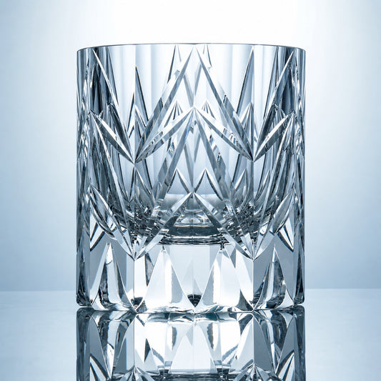 Clear Flame Prism K9 Crystal Whiskey Glass – Hand-Cut Crystal Tumbler