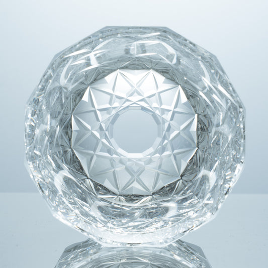 Clear Flame Prism K9 Crystal Whiskey Glass – Hand-Cut Crystal Tumbler