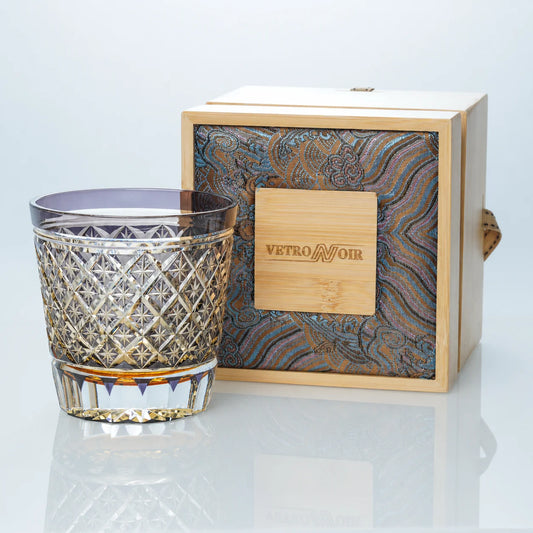 Amethyst Star Lattice Edo Kiriko Whiskey Glass – Hand-Cut Crystal Tumbler