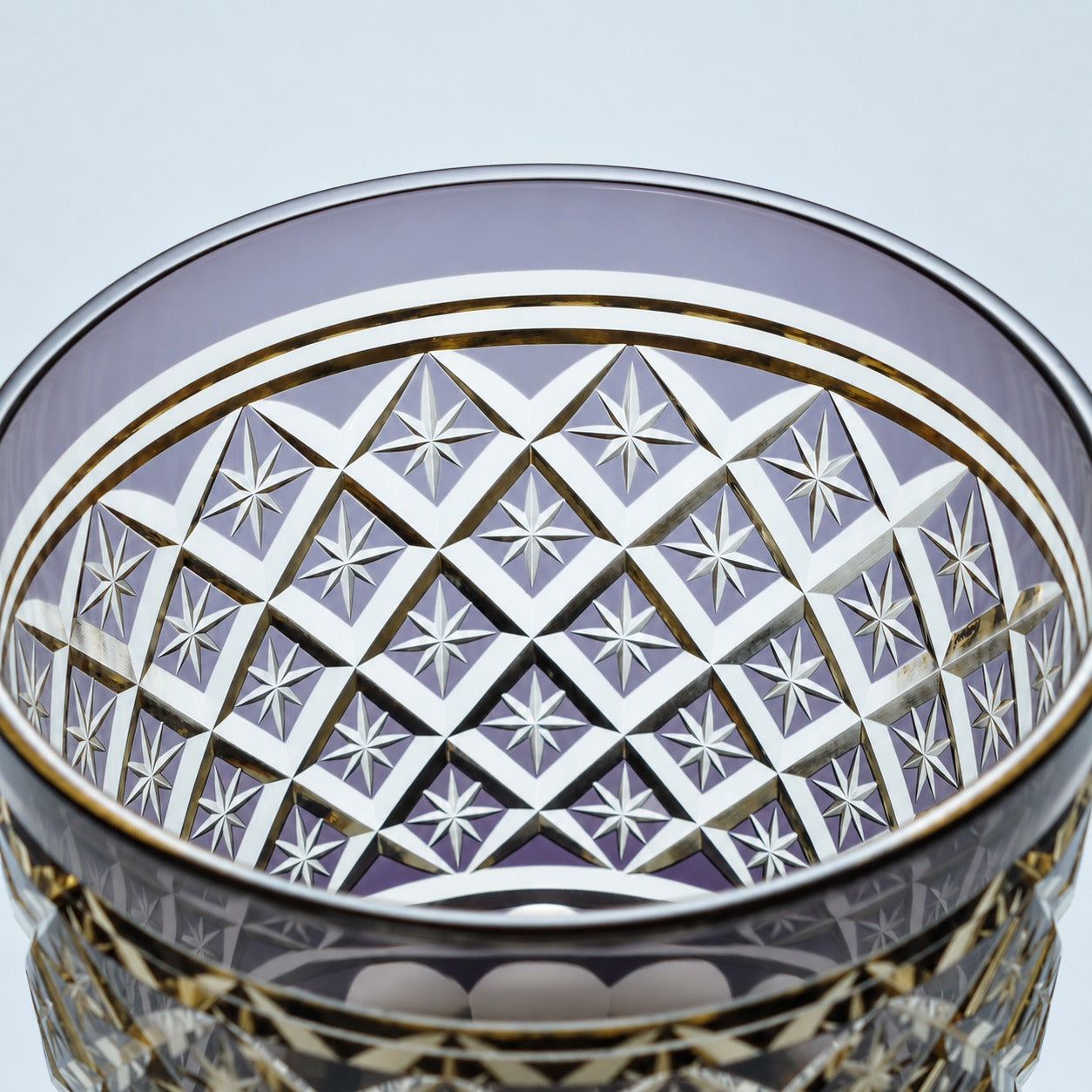 Amethyst Star Lattice Edo Kiriko Glass | VetroNoir