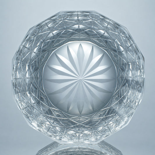 Clear Star Lattice Edo Kiriko Whiskey Glass – Hand-Cut Crystal Tumbler