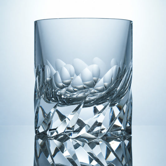 Frosted Lotus K9 Crystal Whiskey Glass – Hand-Cut Crystal Tumbler