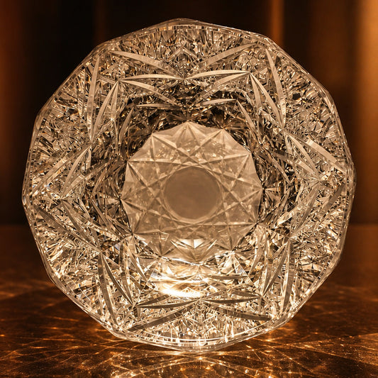 Clear Flame Prism K9 Crystal Whiskey Glass – Hand-Cut Crystal Tumbler